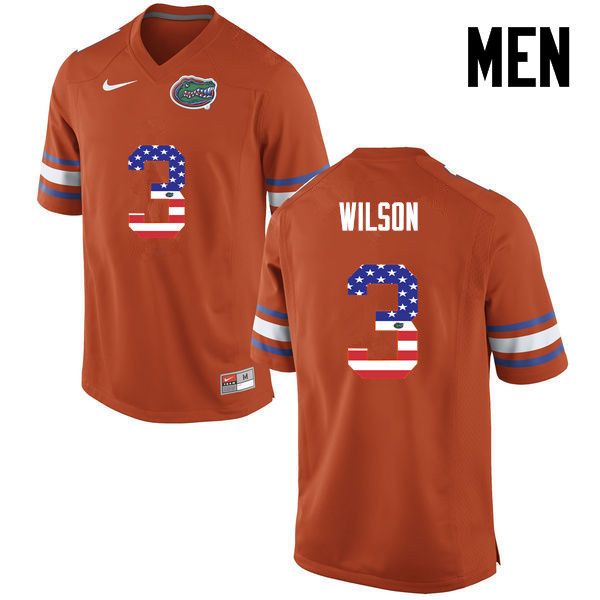 Men Florida Gators #3 Marco Wilson College Football USA Flag Fashion Jerseys-Orange - Click Image to Close